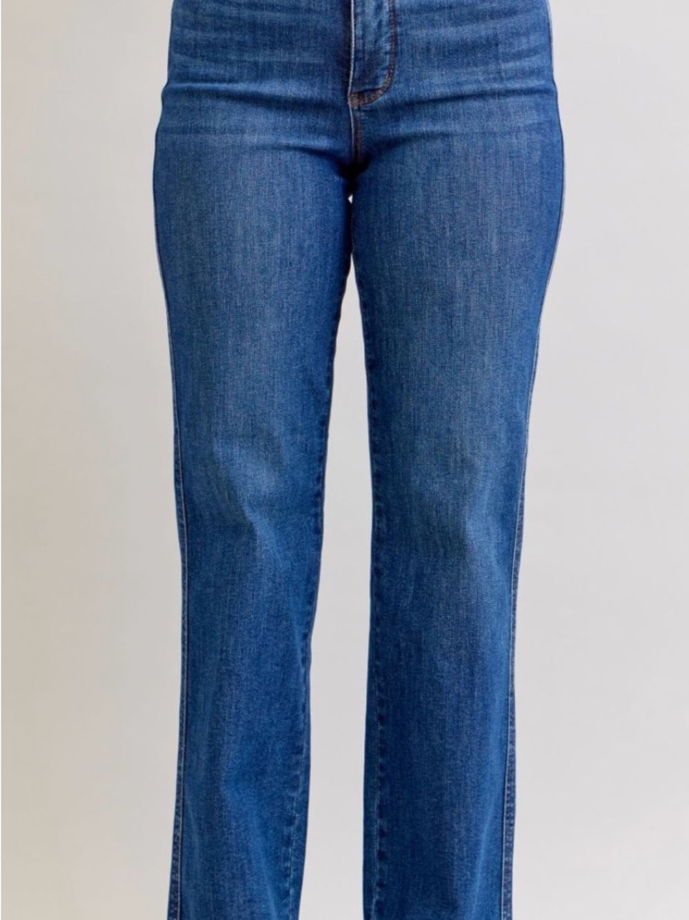 Judy Blue Midrise Straight Leg Jeans - Classic Blue Wash - Picture 3 of 3